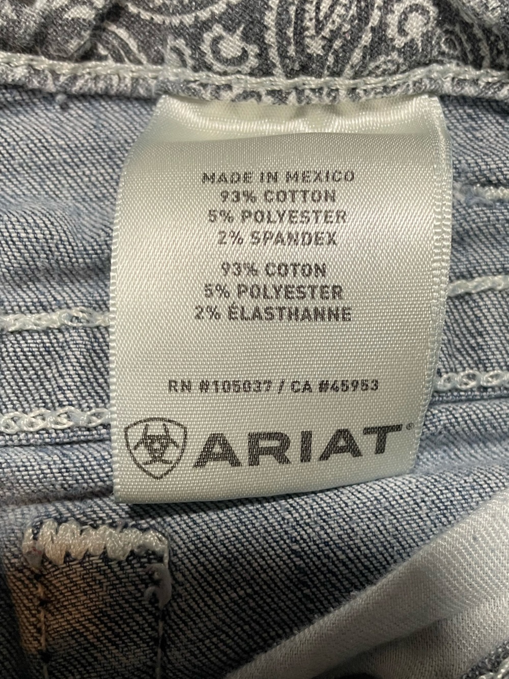 Ariat Real Denim mid-rise straight-leg women's jeans. Size 28R - Picture 3 of 14